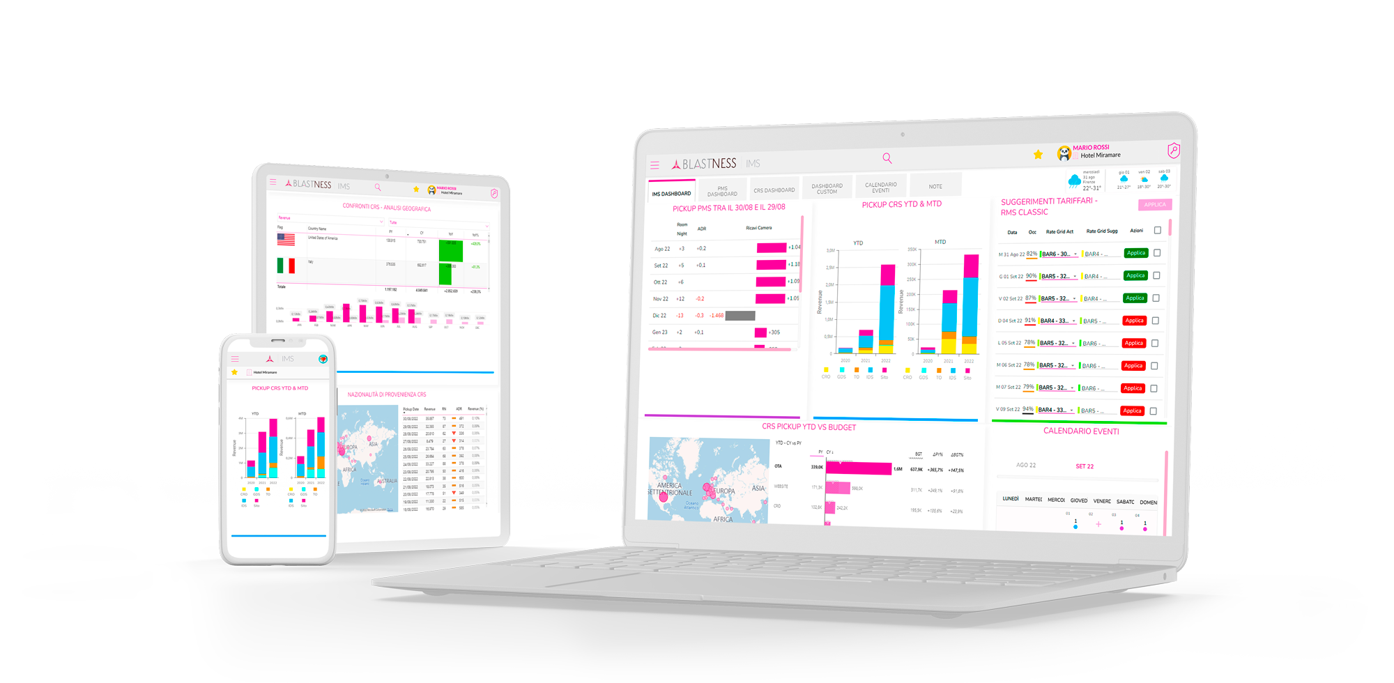 Monitor the overall performance of your hotel and work on marketing and revenue management strategies via an interactive dashboard 2