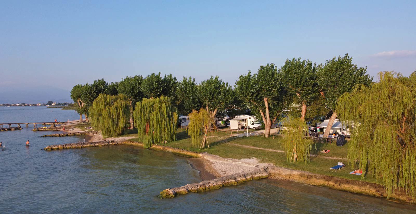 By the lake Camping pitch first row Desenzano 1